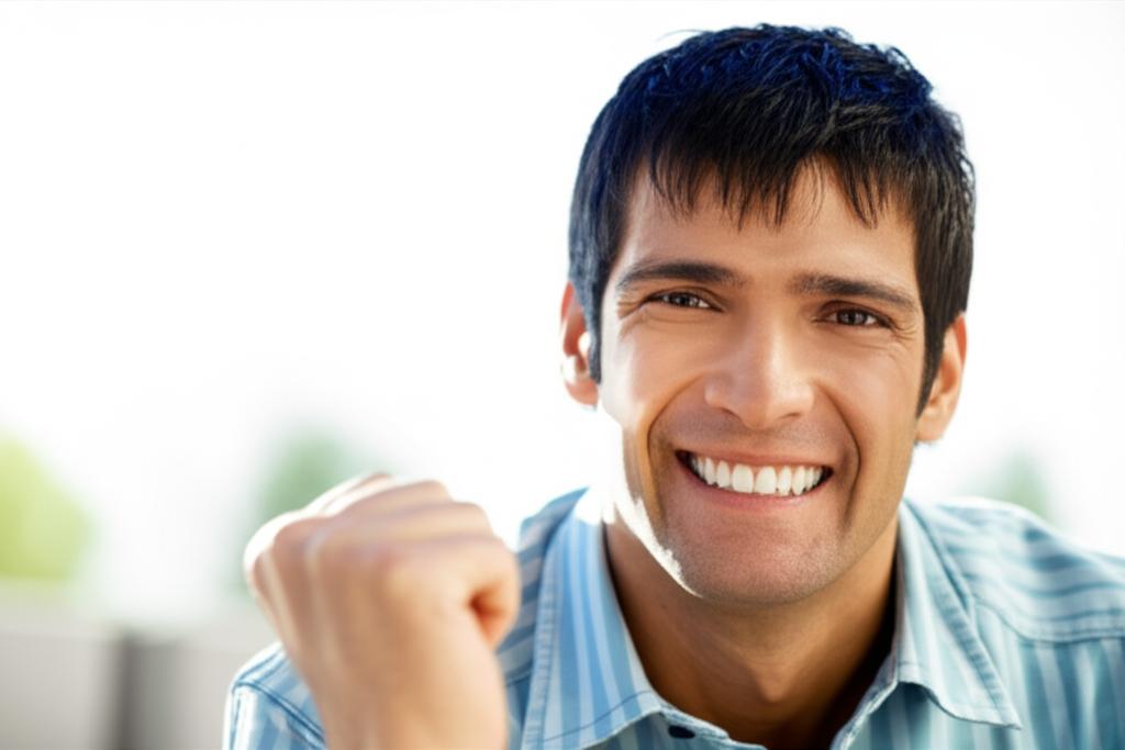 Young man looking confident and energetic, smiling and active.